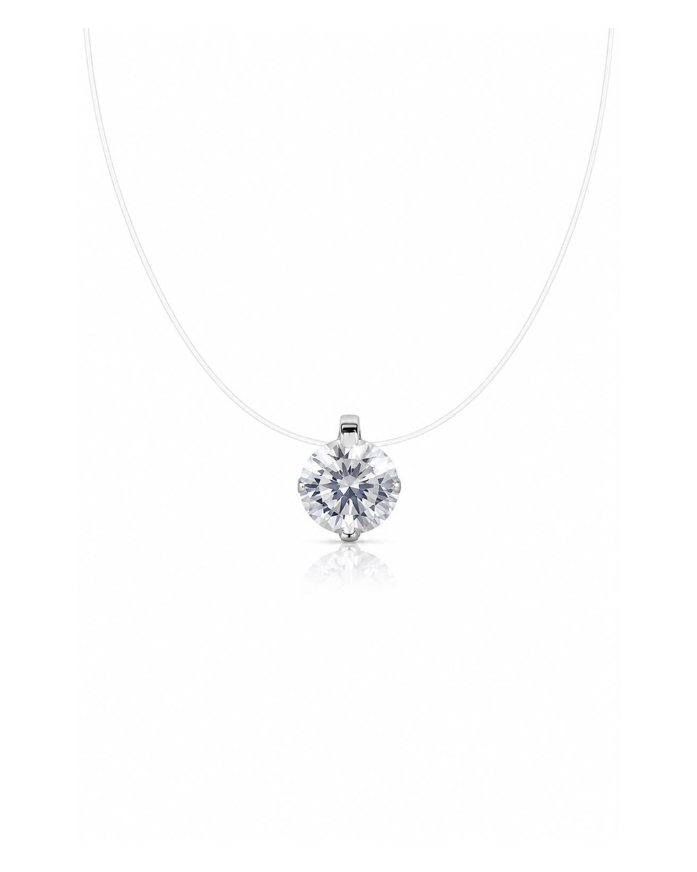 Colar Minimalista Moissanite 5CT coleção Lumière — vista frontal